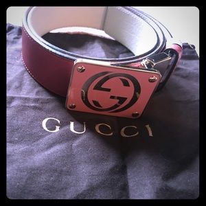 Authentic Gucci leather reversible belt.