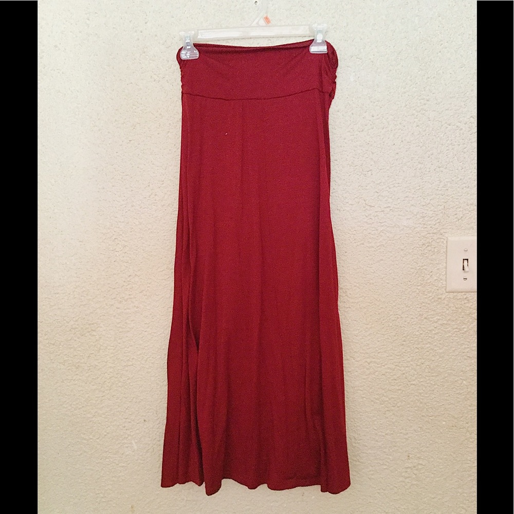Maroon Maxi Skirt
