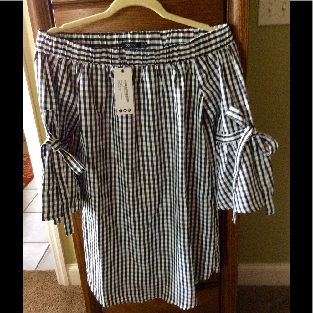 Off the shoulder gingham dress/tunic
