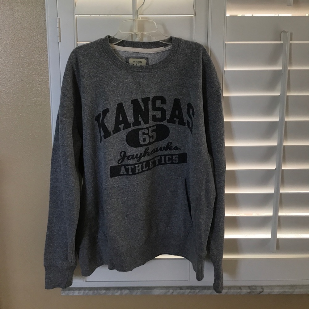 Grey Kansas Jayhawks sweatshirt
