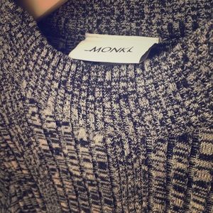 Monki sweater in black and white mesh XS