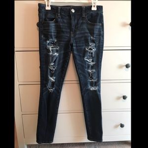 American Eagle ripped skinny jeans