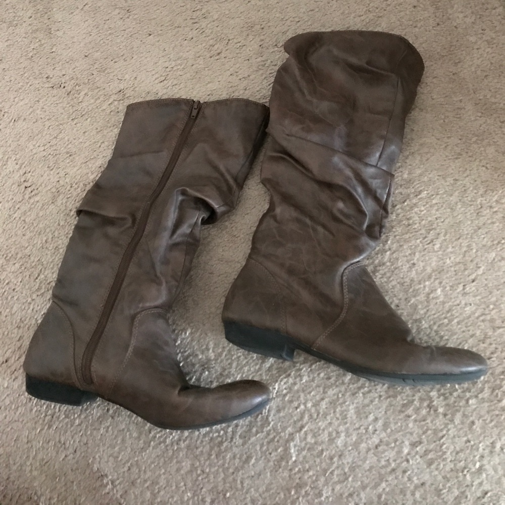 Brown high boots