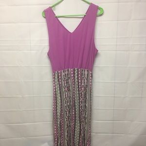 Pink Black and White Maxi Dress