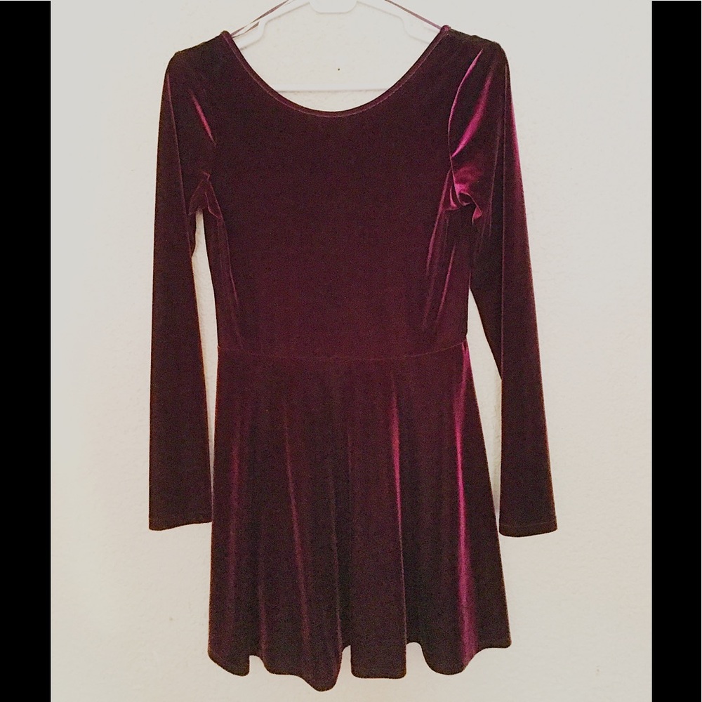 Velvet Dark Maroon Dress