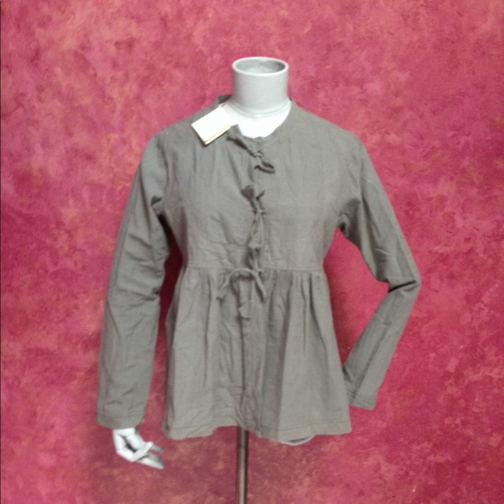 New MATTA long sleeve blouse/ jacket/ top 100% cotton Steel colour Large top