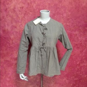 New MATTA long sleeve blouse/ jacket/ top 100% cotton Steel colour Large top