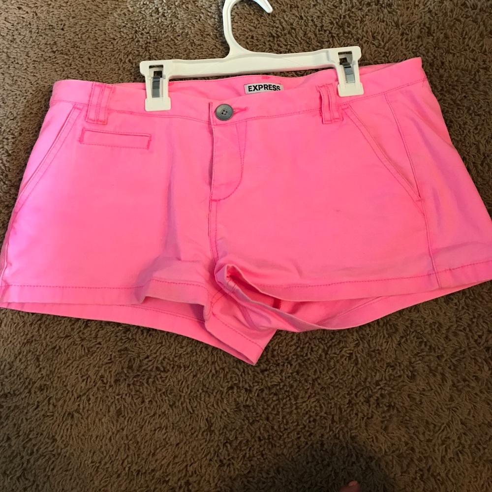 Bright pink shorts
