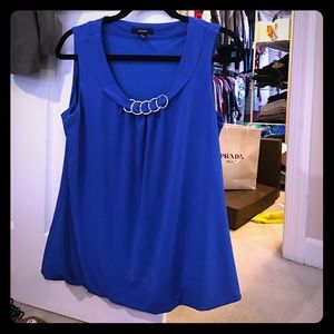 Blue, sleeveless Blouse