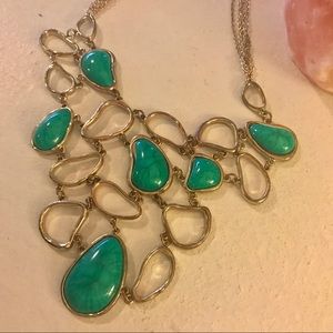 Gold/Green Statement Necklace