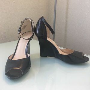 Nine West leather wedge heel