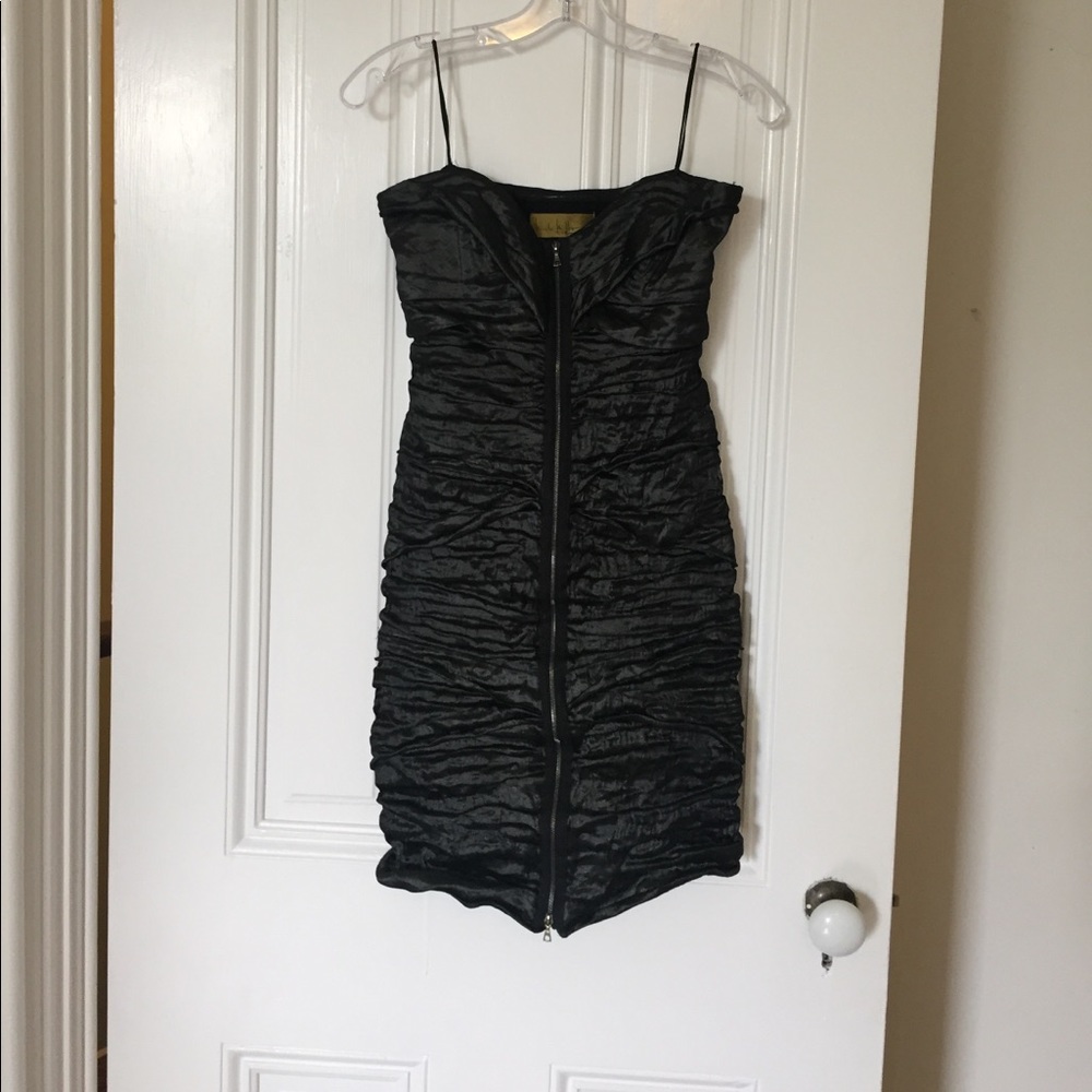 Nicole Miller black zipper cocktail dress