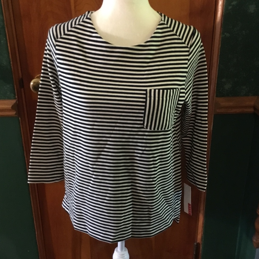 Black and White Striped Top