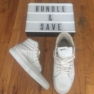 Limited Edition Vans Sk8 High All White Leather