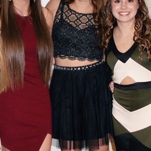 Black homecoming/formal 2 piece dress