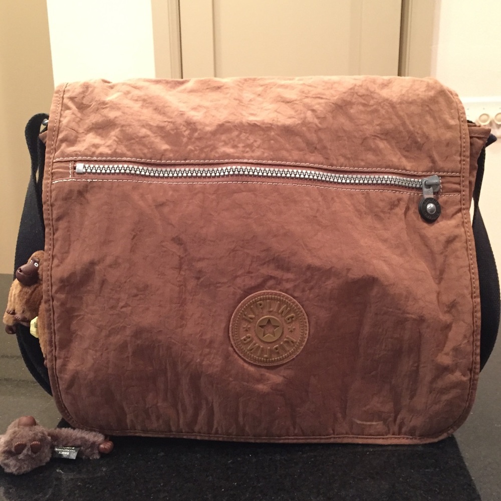 KIPLING Cross Body Messenger School Bag Brown! EUC