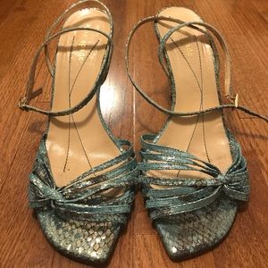 Kate spade blue  snake skin formal heels