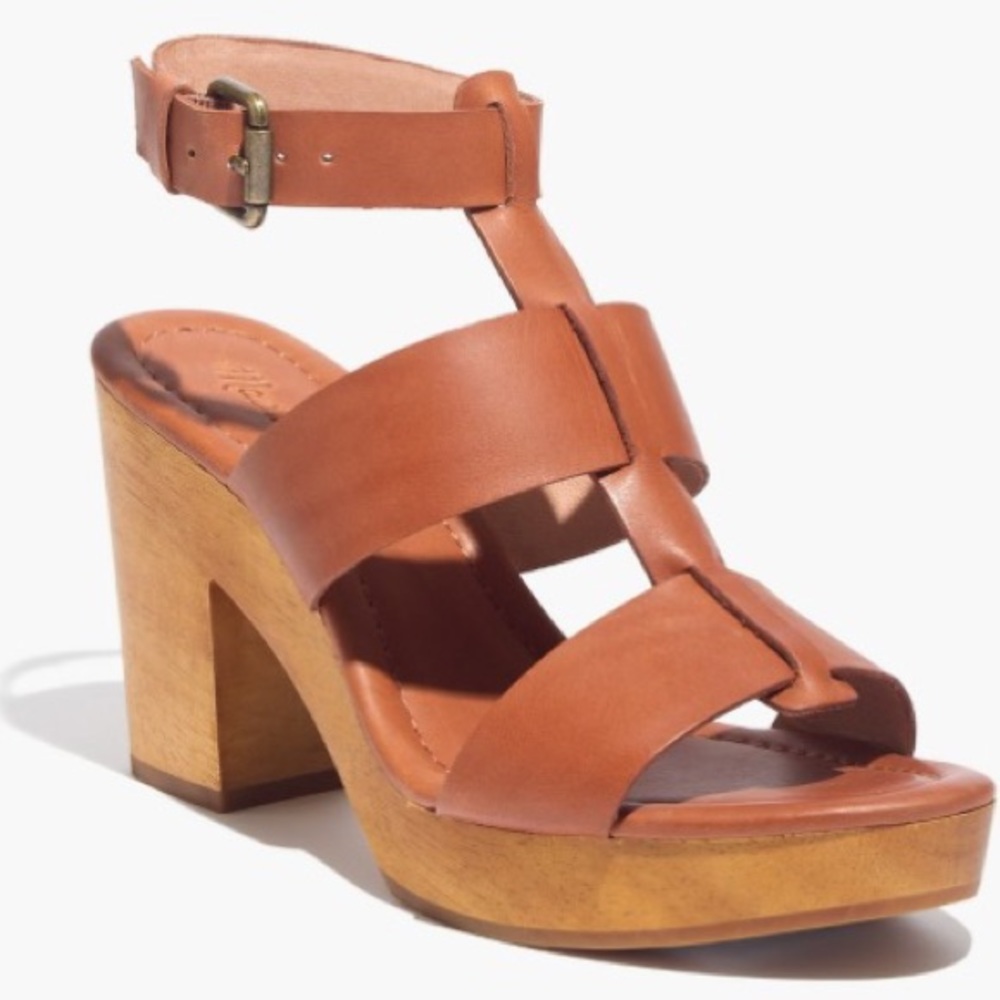 Madewell Brown Leather Platform Irving Sandal