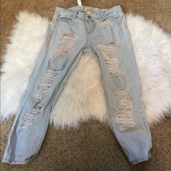 MUDD distressed ripped Capri jeans - Picture 2 of 4