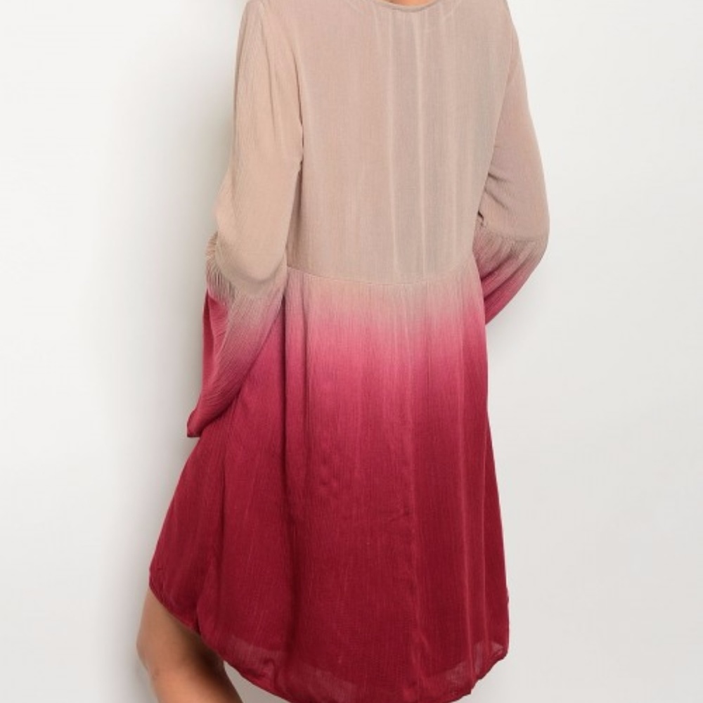 Taupe and Wine Ombre tunic Dress - Picture 2 of 2