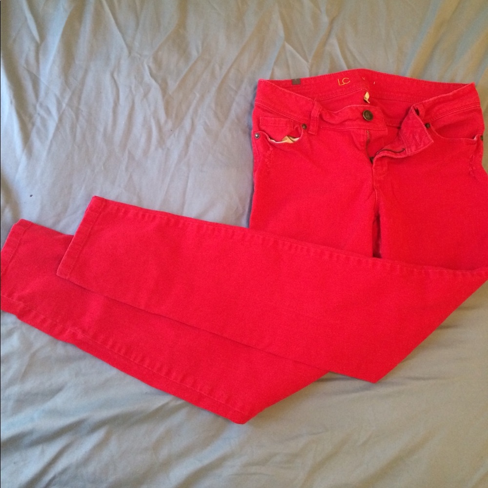 Red Lauren Conrad skinny jeans