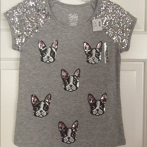 Boston Terrier or French Bulldog sequine Tshirt