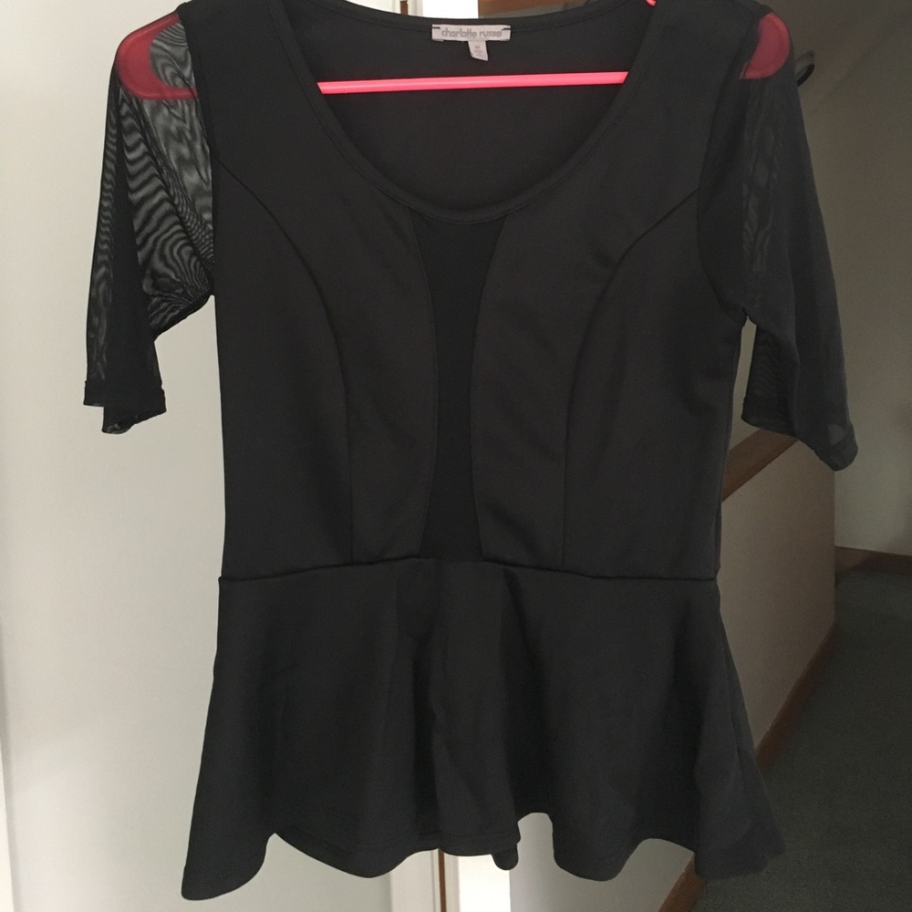 Black peplum top