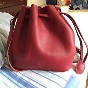 Leather bucket bag