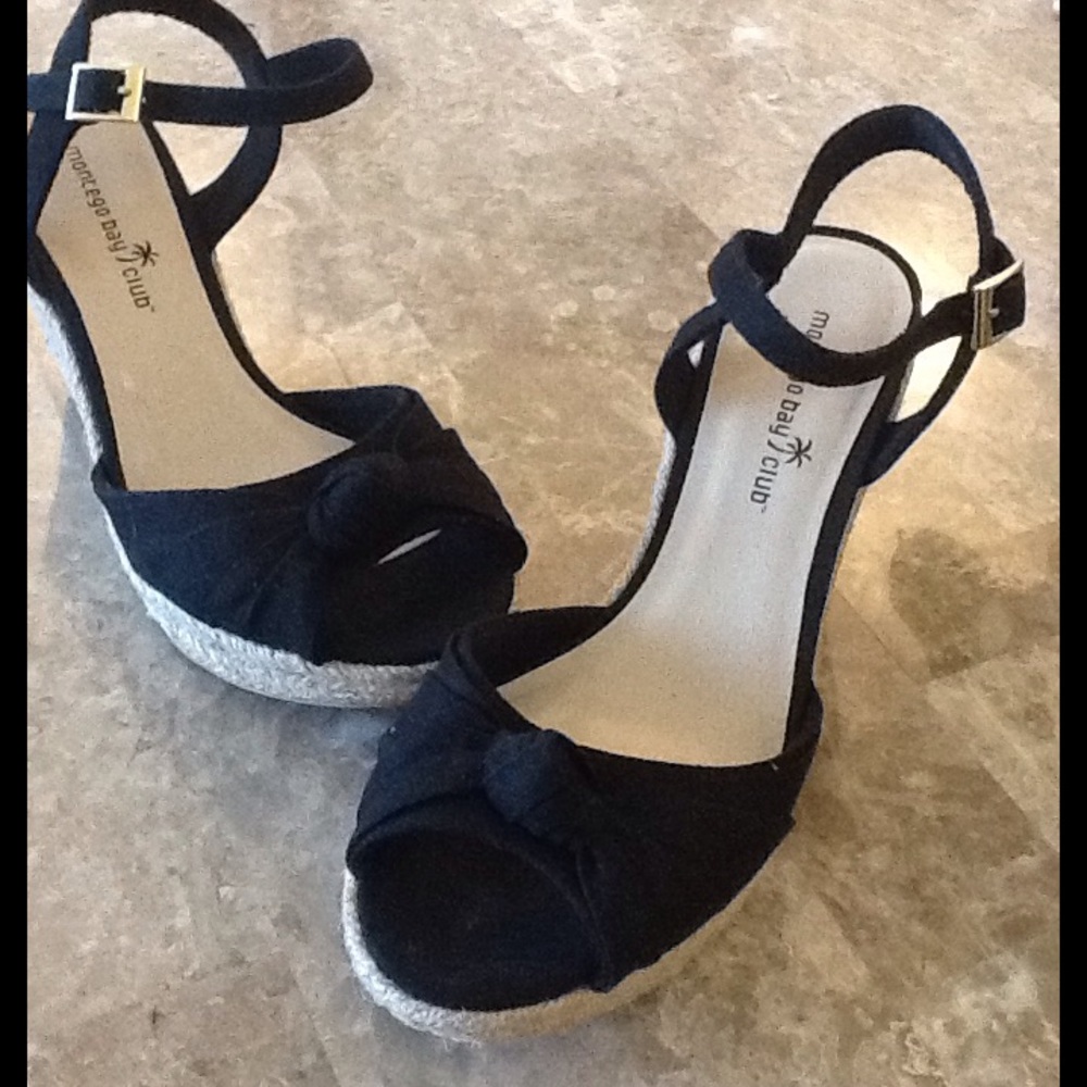 Black Montego Bay Club Wedge Espadrilles