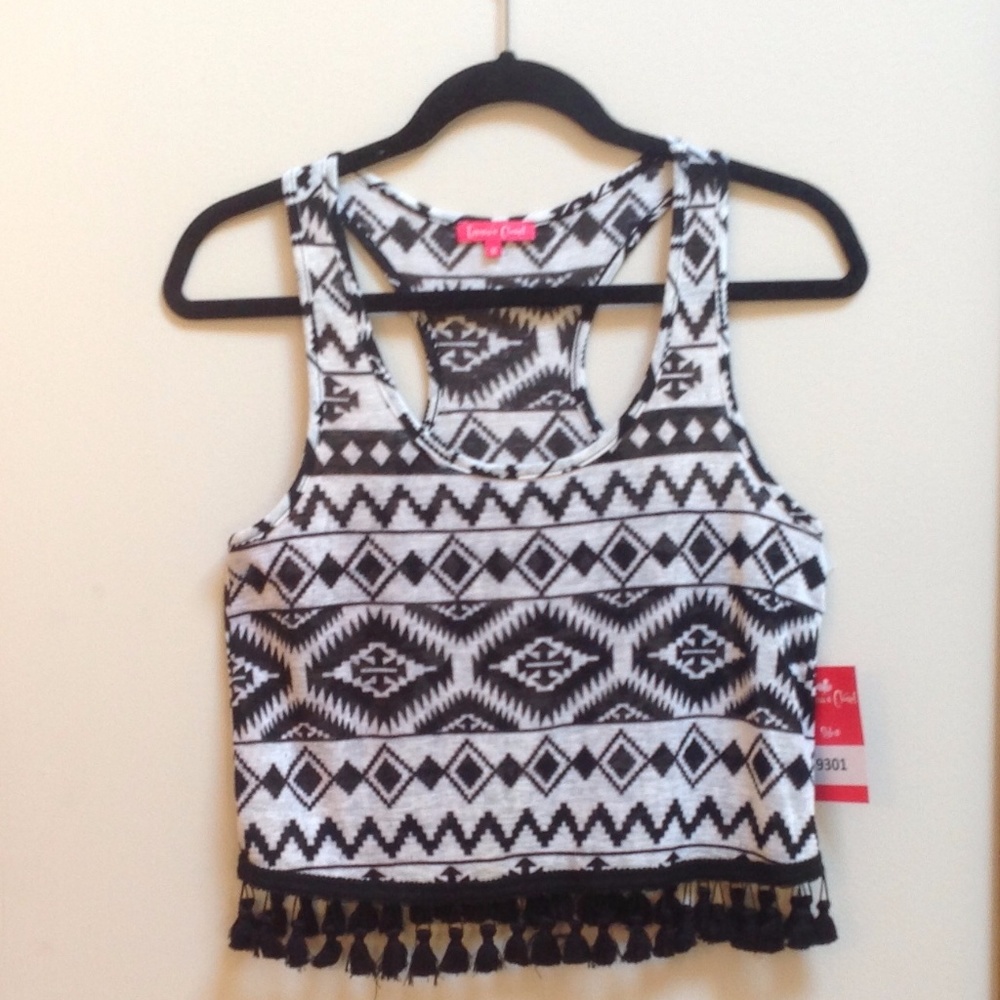 Aztec Fringed Crop Tank
