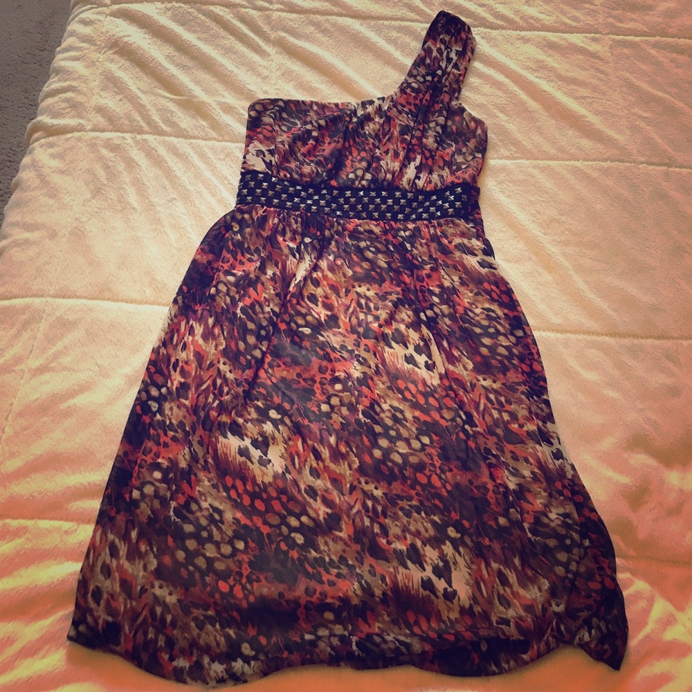 Orange and red leopard pattern dress!
