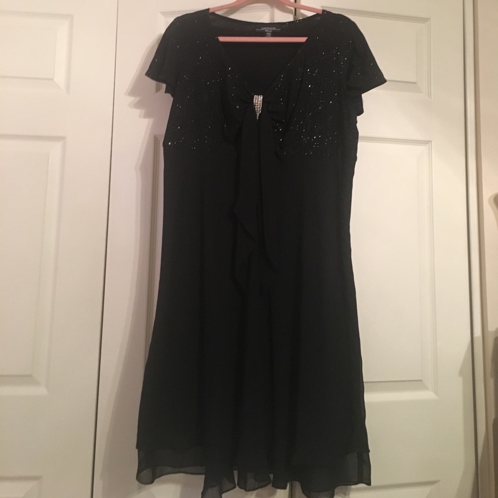 R&M Richards little black dress with bling sz 14W