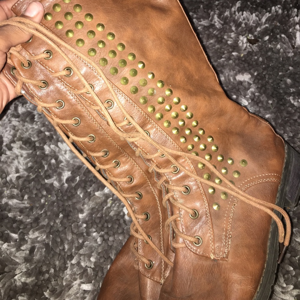 Lace up combat boots