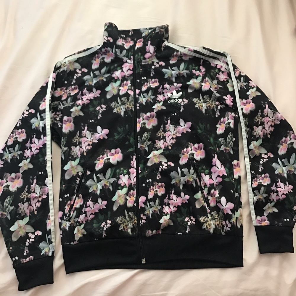Adidas Orchid/ Leopard Firebird Track Jacket