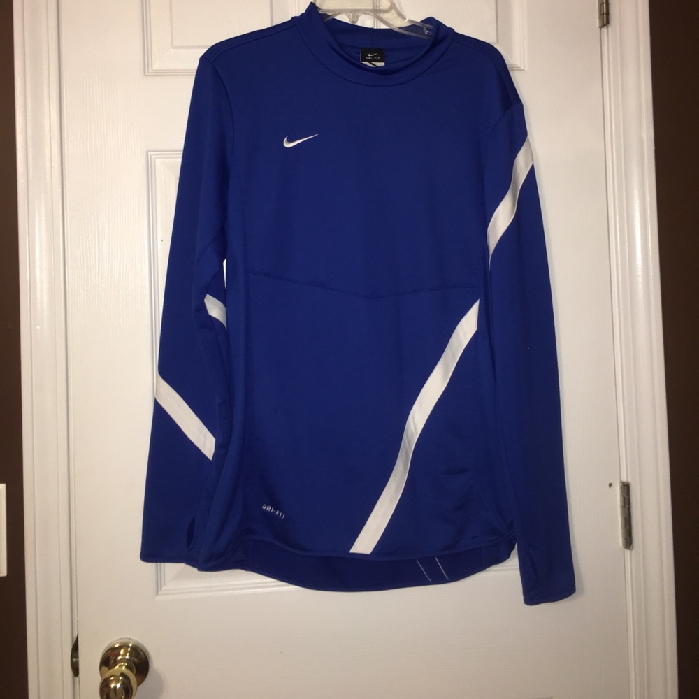 Nike Dri-Fit Royal Blue Long Sleeve Warm Pullover