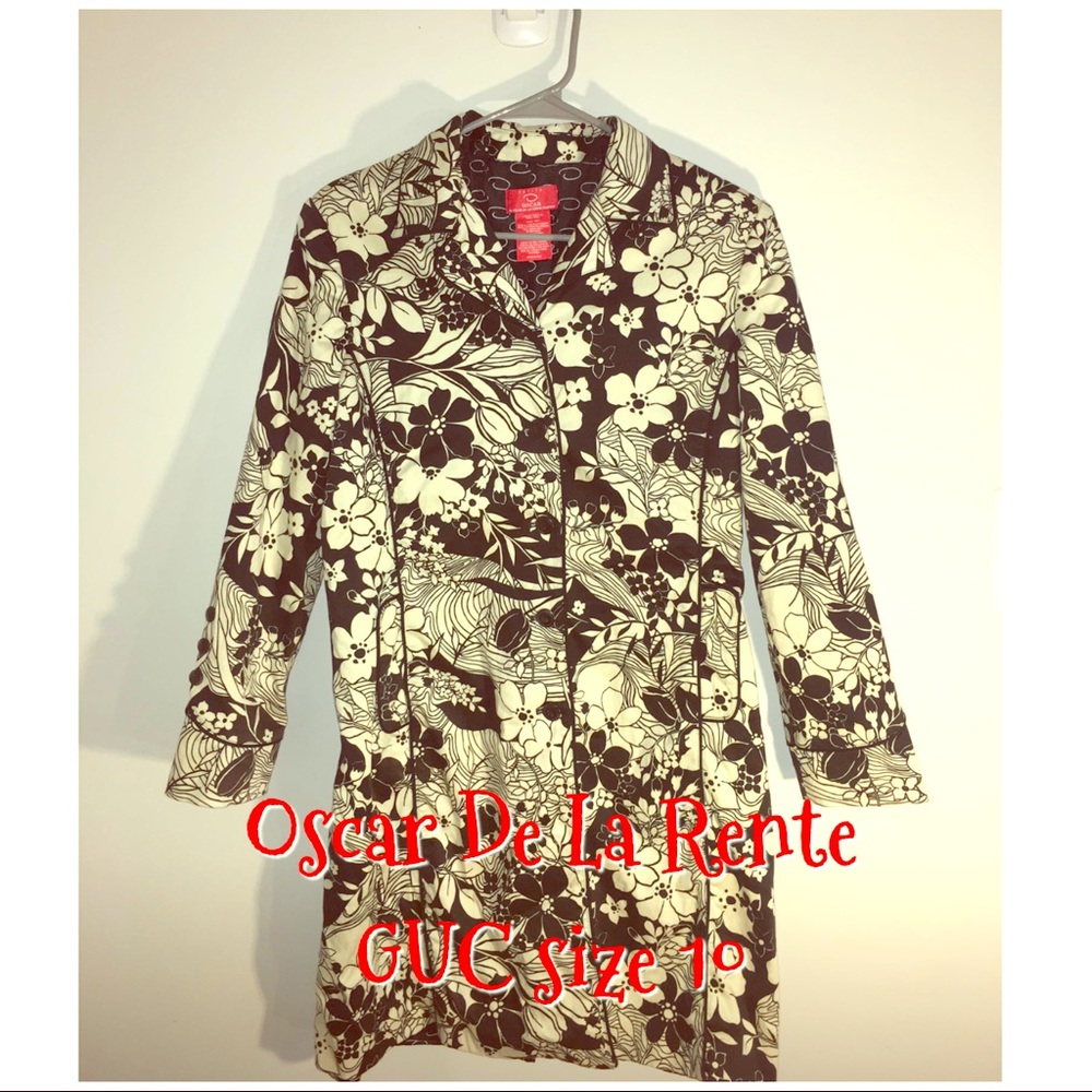 Oscar de' la rente black and white coat