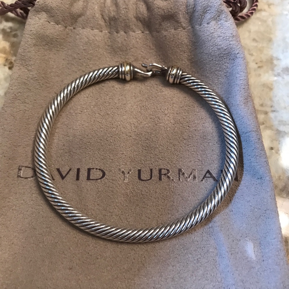 Authentic DY Cable Classic Buckle Bracelet w Gold