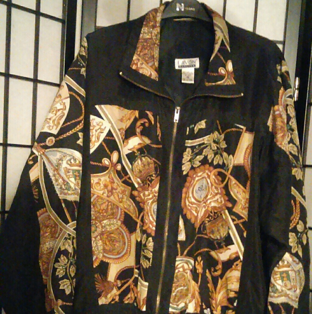 EUC Lavon Petites  100% Silk Activewear Jacket size MP