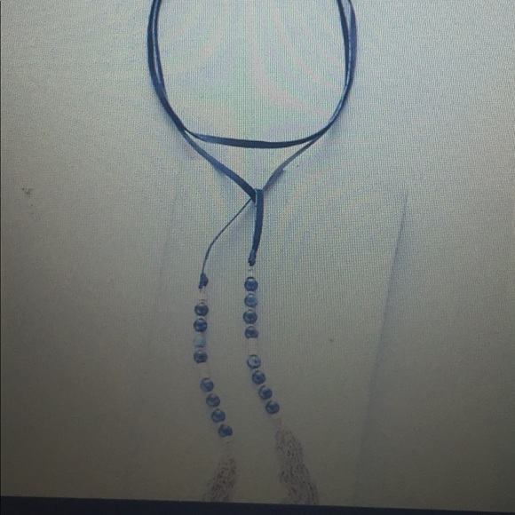 NWT Anthro Beaded Suede Necklace - Picture 1 of 4