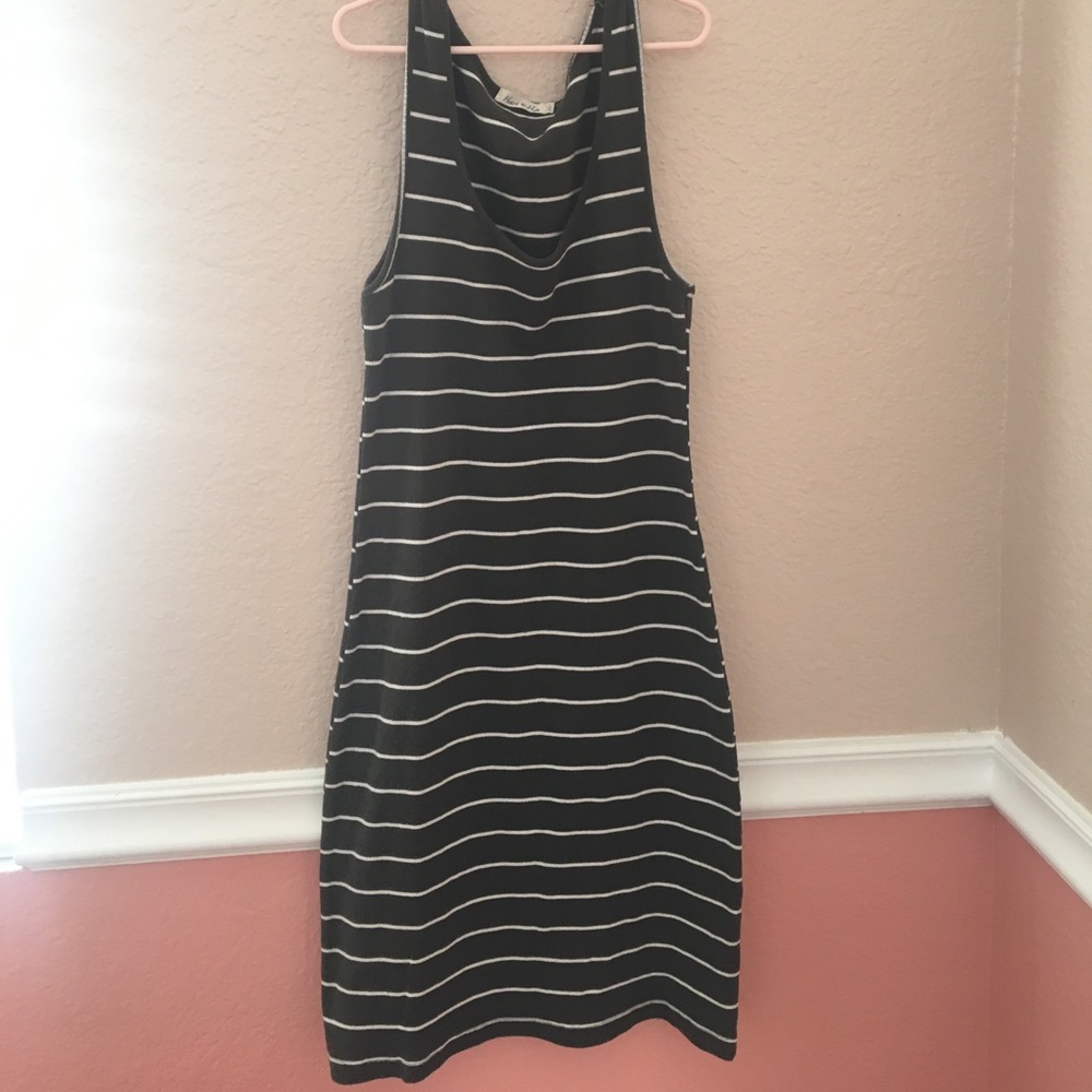 Olive Green stripped dress