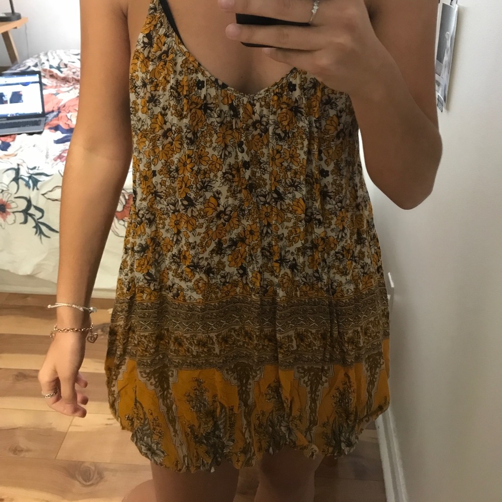 Urban outffiters Ecote mustard swing dress