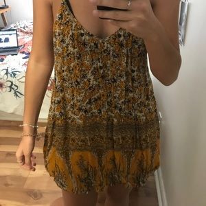 Urban outffiters Ecote mustard swing dress