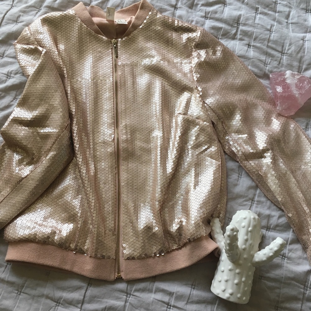 Rose Gold Bomber Jacket