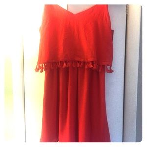 Blood orange chiffon dress