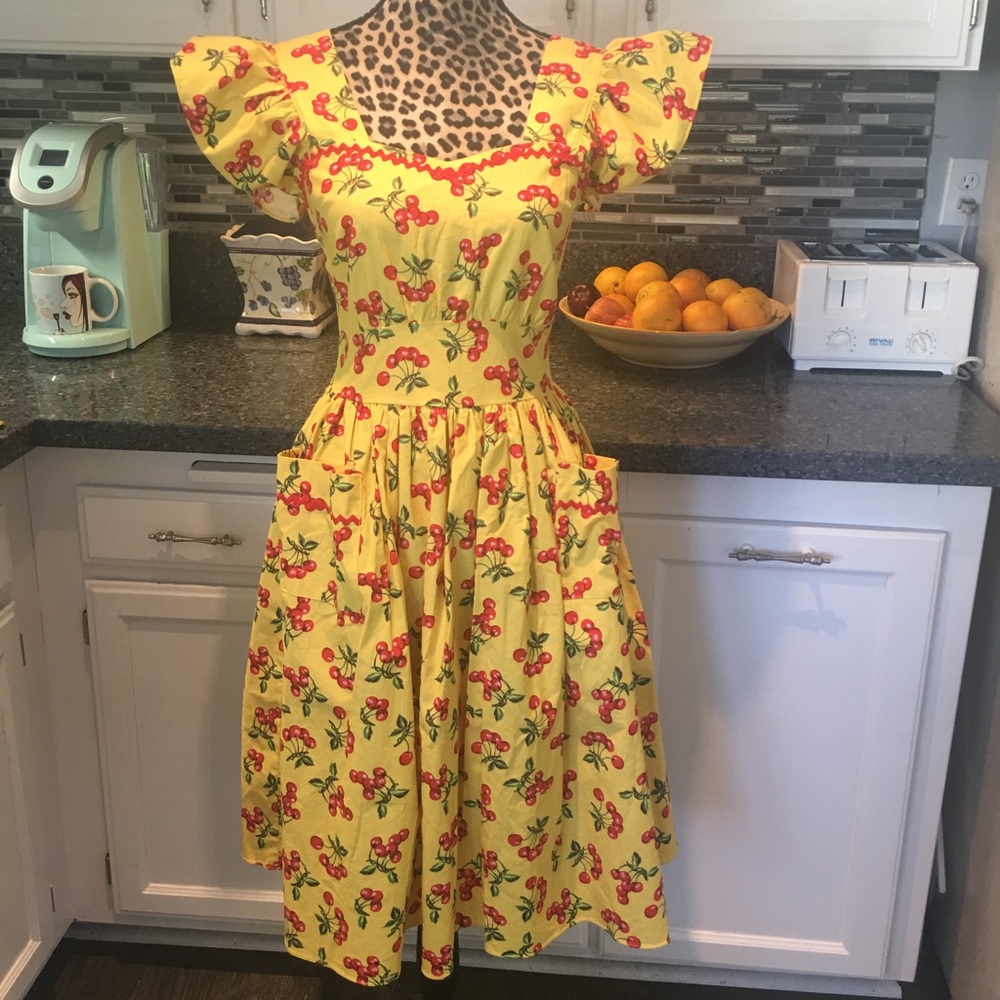 Cherry Print Pinup Girl Dress