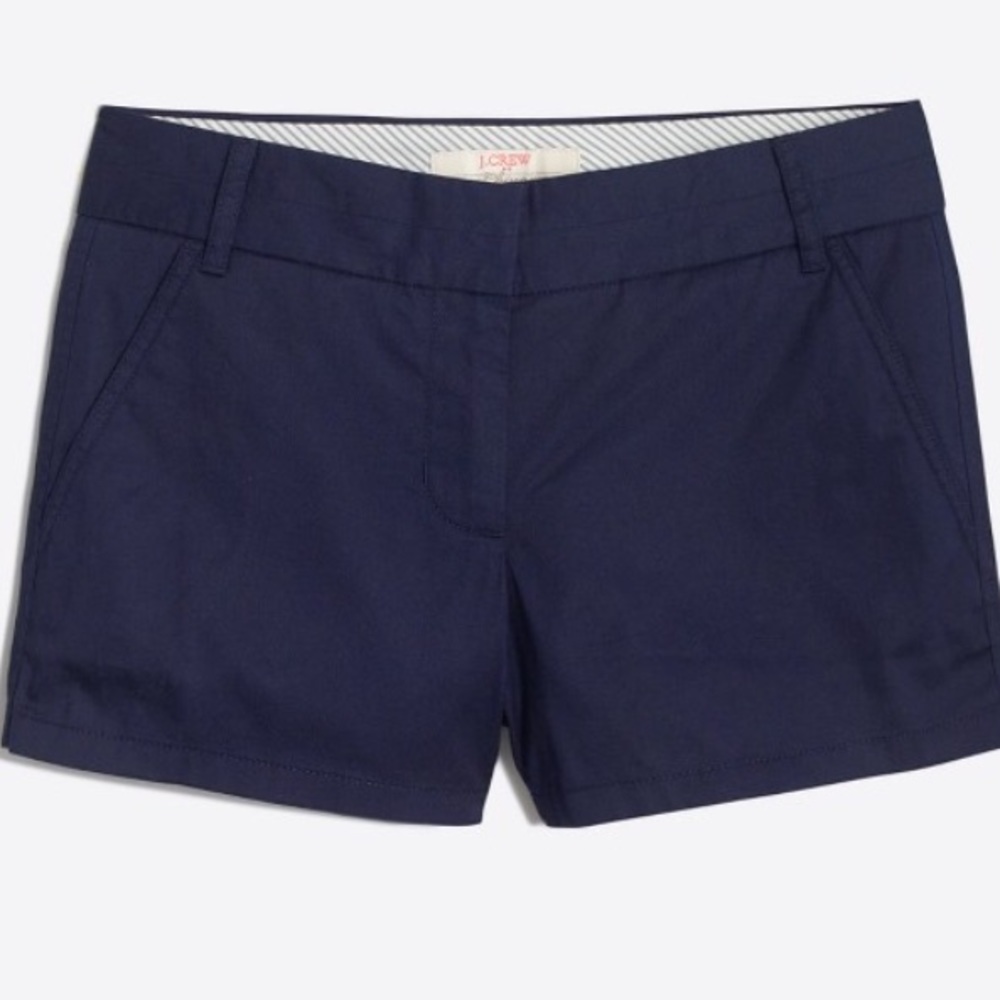 Navy J Crew Chino Shorts