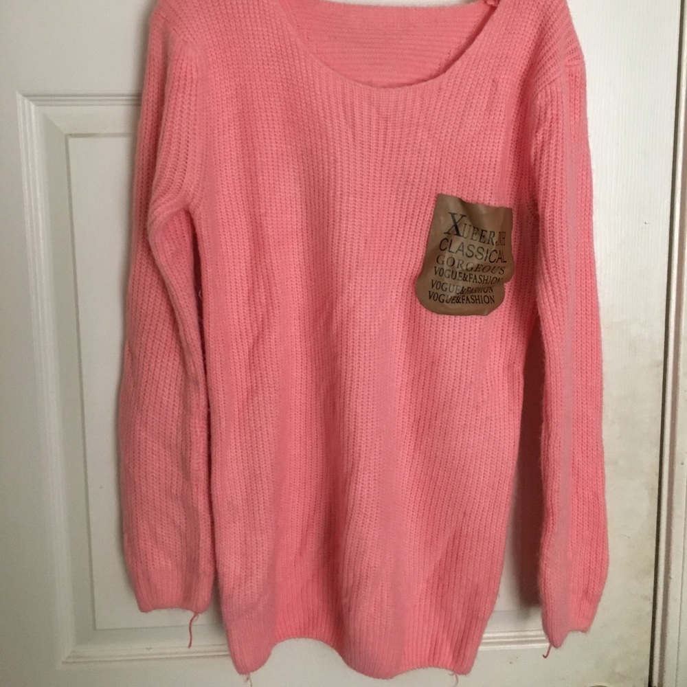 Pink weather with leather pocket