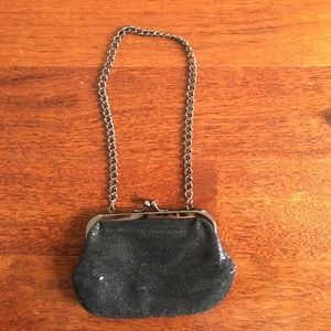 Black Sparkly Clutch bag with Chain Strap
