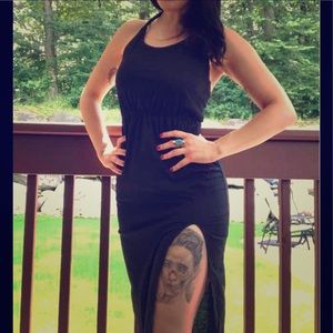 Black racer back dress