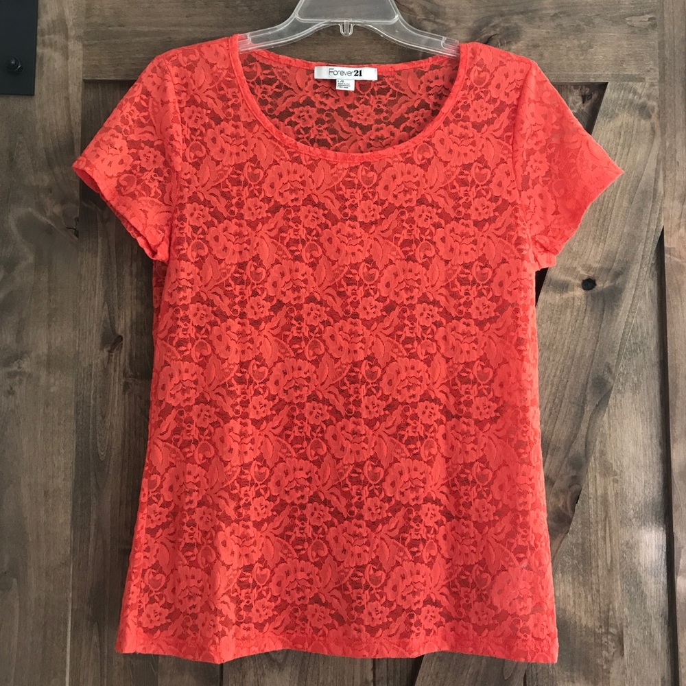 Forever 21║orange lace top